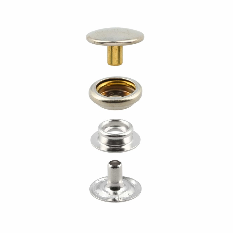 Line 24 Snap Set Solid Brass Nickel (Pack of 10 Sets Complete), #WF-036-SBN