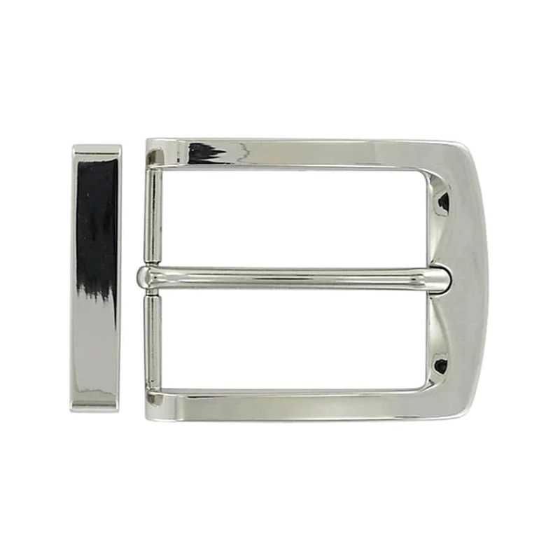 1 1/2 Shiny Nickel, Slim Modern Buckle Set, Zinc Alloy, #C-2095-NIC