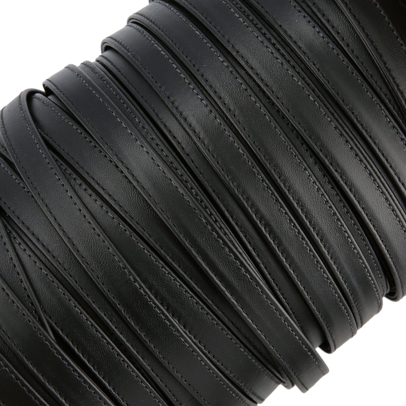 1/2 Black, Leather Strapping, Leather, #CALF-1-2-BLK