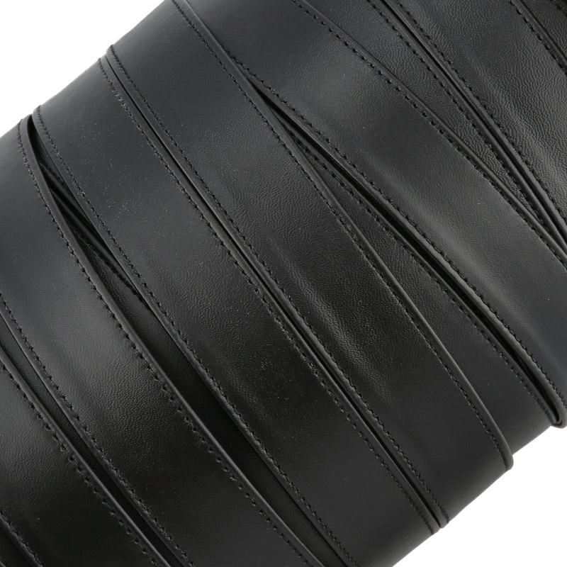 1 Black, Leather Strapping, Leather, #CALF-1-BLK