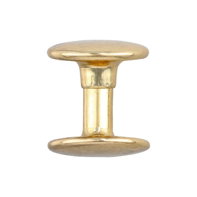 10mm Gold, Double Cap Jiffy Rivets, Iron – PK100, #A-311-GOLD