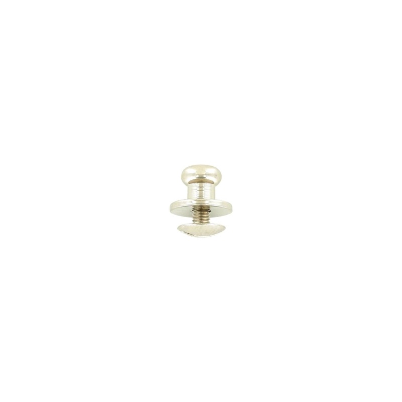 10mm, Shiny Nickel, Flat Top Collar Button Stud with Screw, Solid Brass – PK5, #P-287-SM-SBN