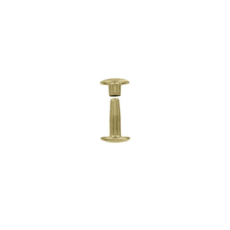 15mm Brass, Double Cap Jiffy Rivets, Steel-100 ct, #515D-BP