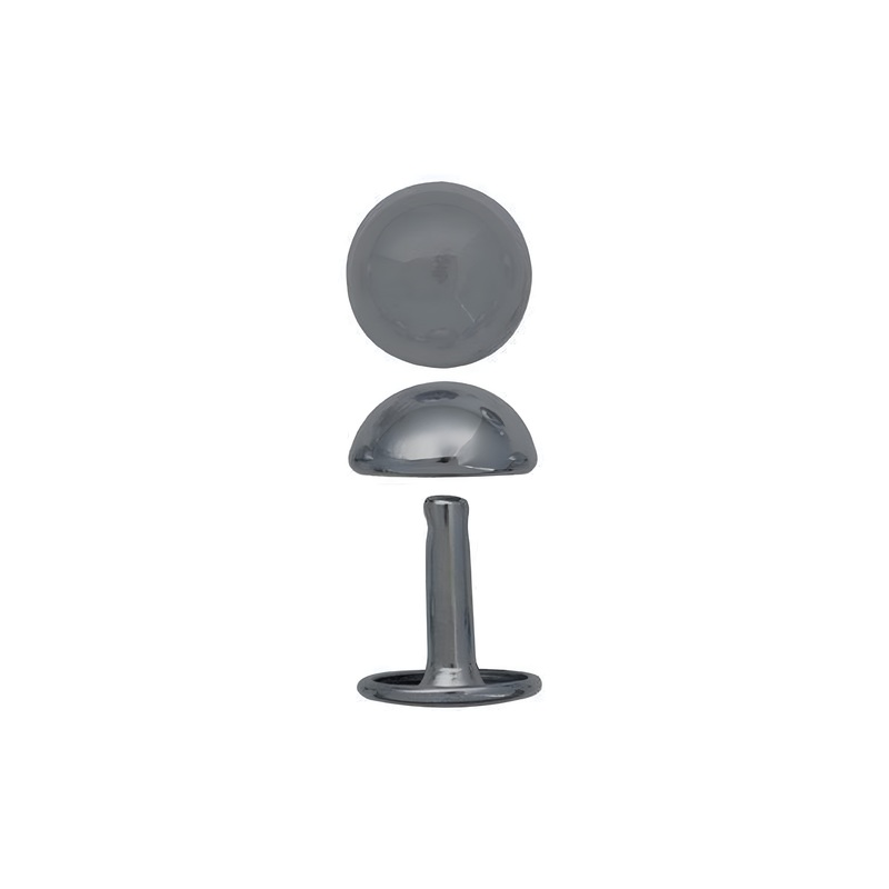 15mm Nickel, Double Cap Domed Rivet, Steel – 12 pk, #A-415-NP