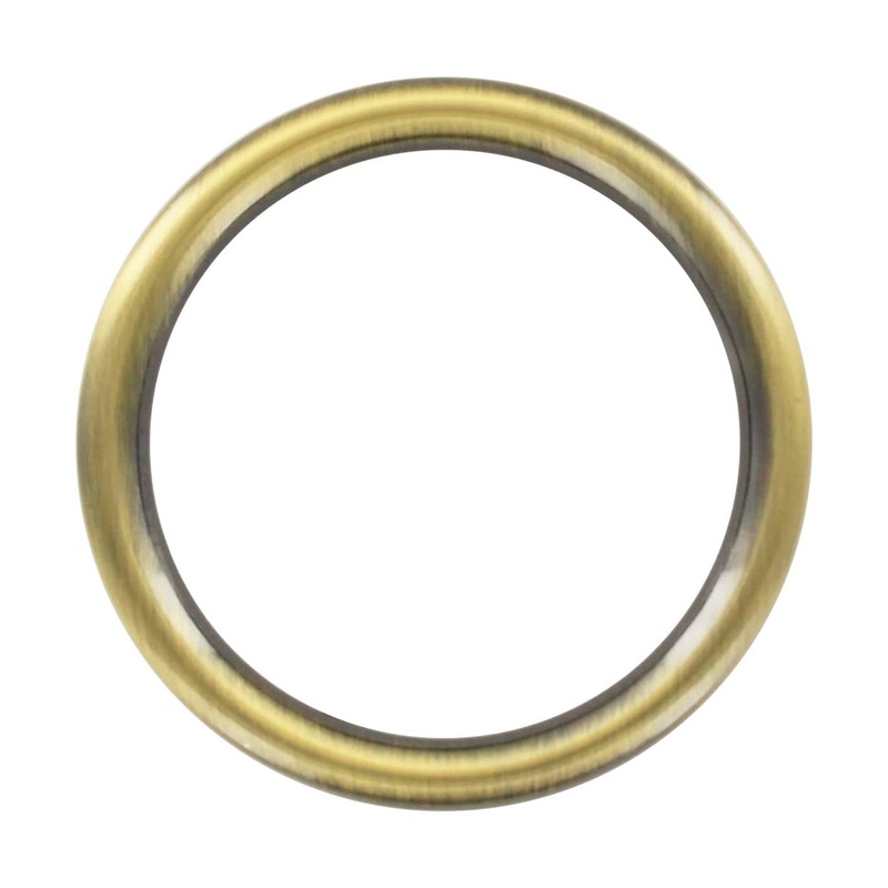 2 Antique Brass, Cast Flat Round Ring, Zinc Alloy, #P-2550-ANTB