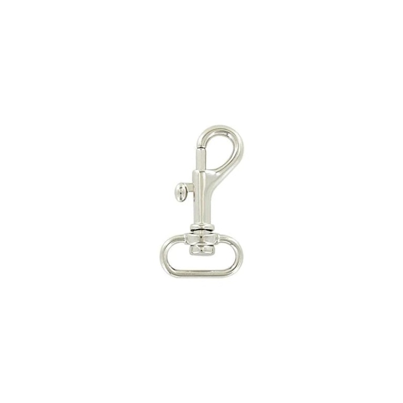 3/4 Shiny Nickel, Bolt Swivel Snap Hook, Zinc Alloy-PK4, #P-2103-NP