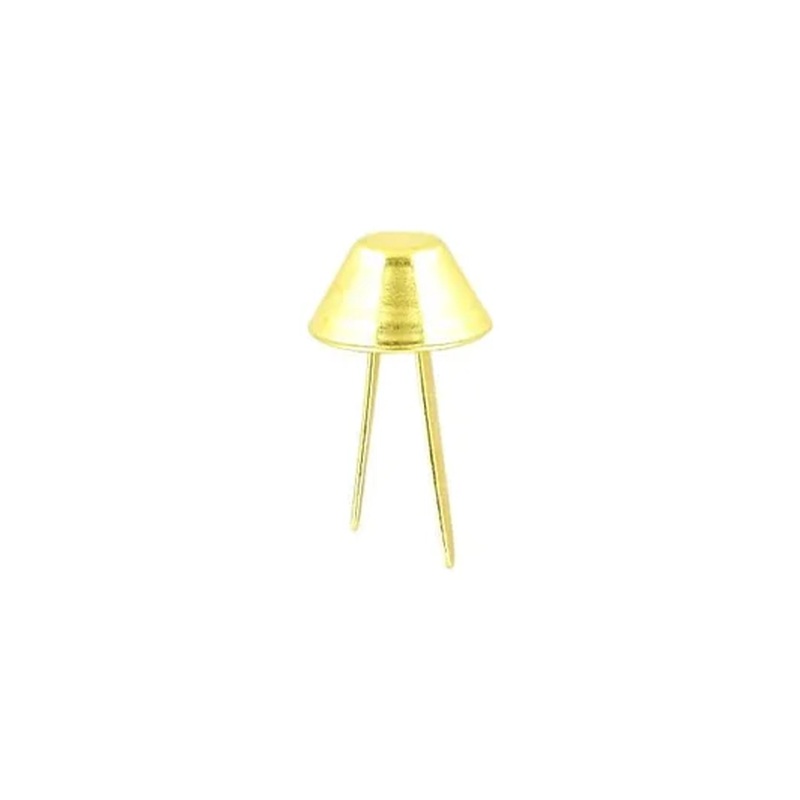 5/8 Brass, Cone Handbag Bottom Stud Prong, Zinc Alloy-PK10, #P-1503-BP
