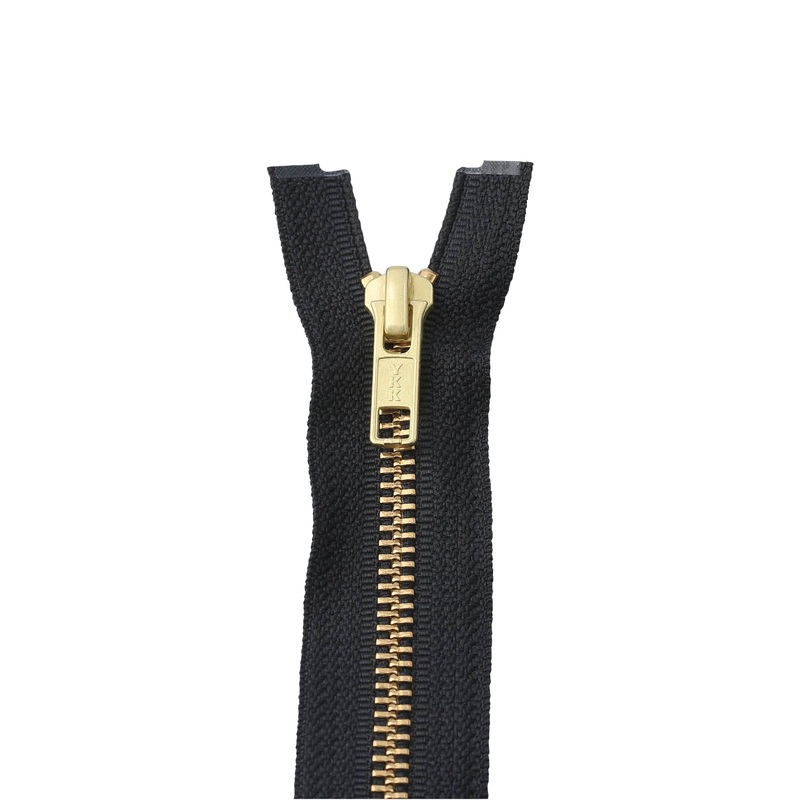 #5 Metal, Black, 30 YKK Separating Jacket Zipper with Brass Teeth, #6JK-30-BLK-B