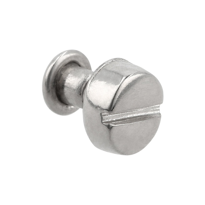 7mm Shiny Nickel, Flat Screw Top Rivet Stud, Steel – PK5, #P-2850-NIC