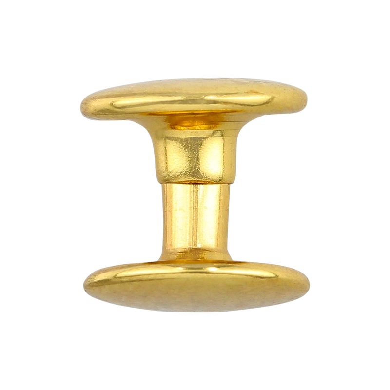 8mm Gold, Double Cap Jiffy Rivets, Iron – PK100, #A-312-GOLD