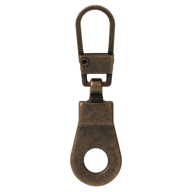 1 1/2 Antique Brass, Zipper Pull Replacement, Steel, #ZP-35-ANTB