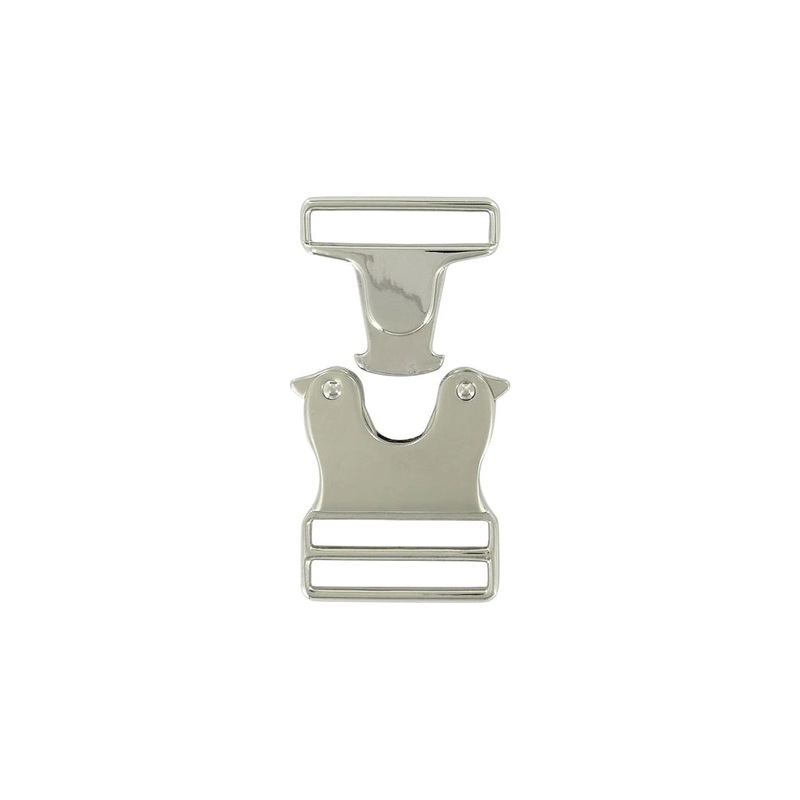 1 1/2 Nickel, Side Release Buckle, Zinc Alloy, #C-2072-NIC