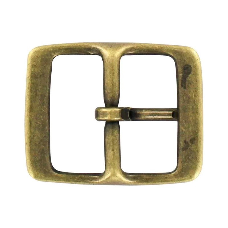 1 1/4 Antique Brass, Center Bar Buckle, Solid Brass, #C-1343-ANTB