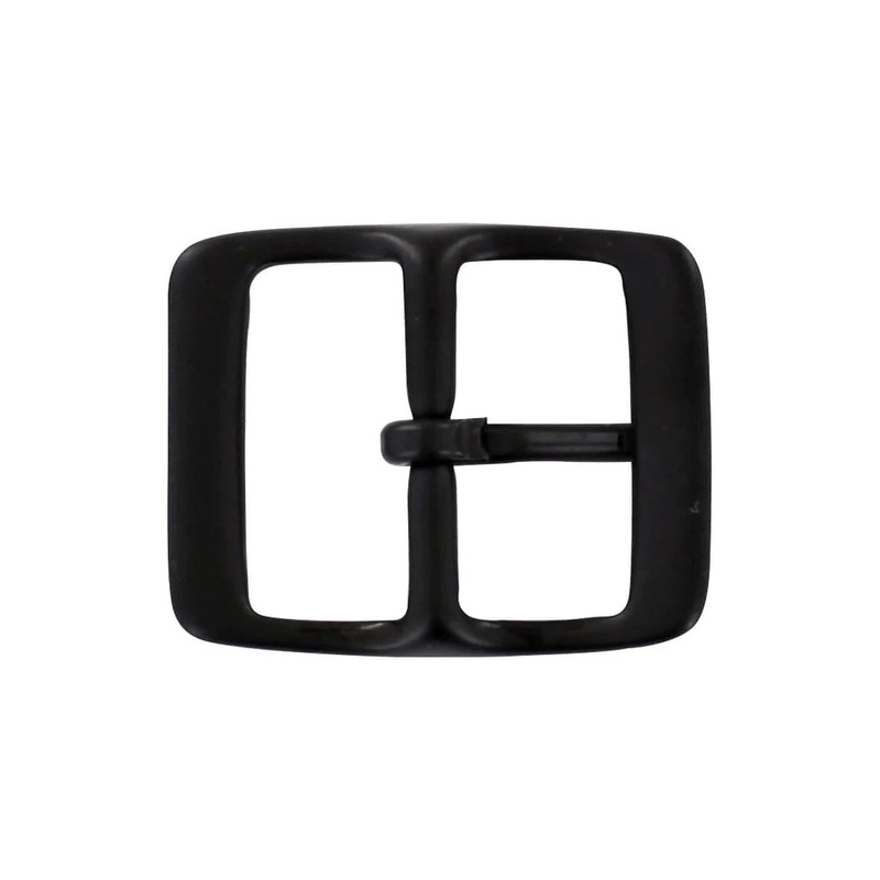 1 1/4 Black, Center Bar Buckle, Solid Brass, #C-1343-BLK