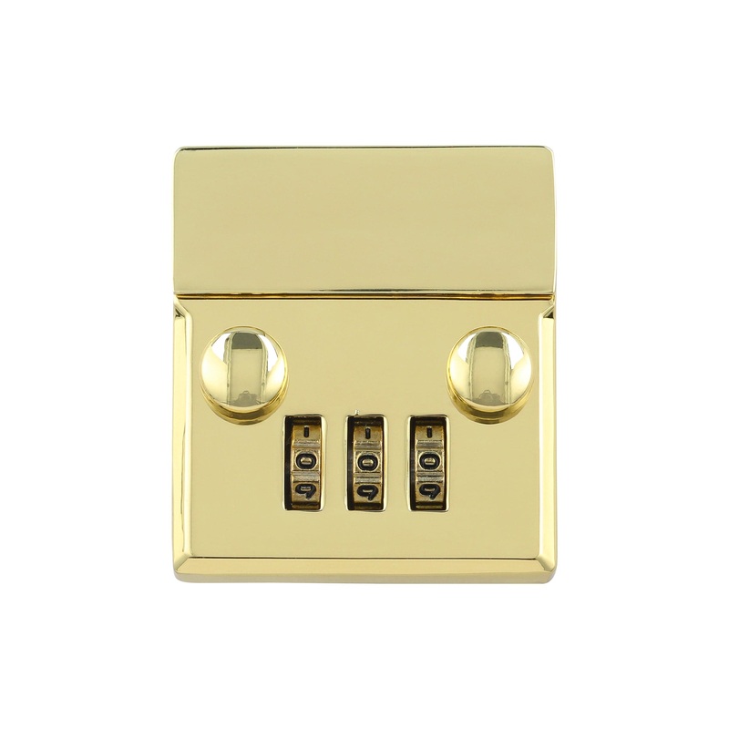 1 3/4 Shiny Brass, Combination Lock, Zinc Alloy, #L-3617