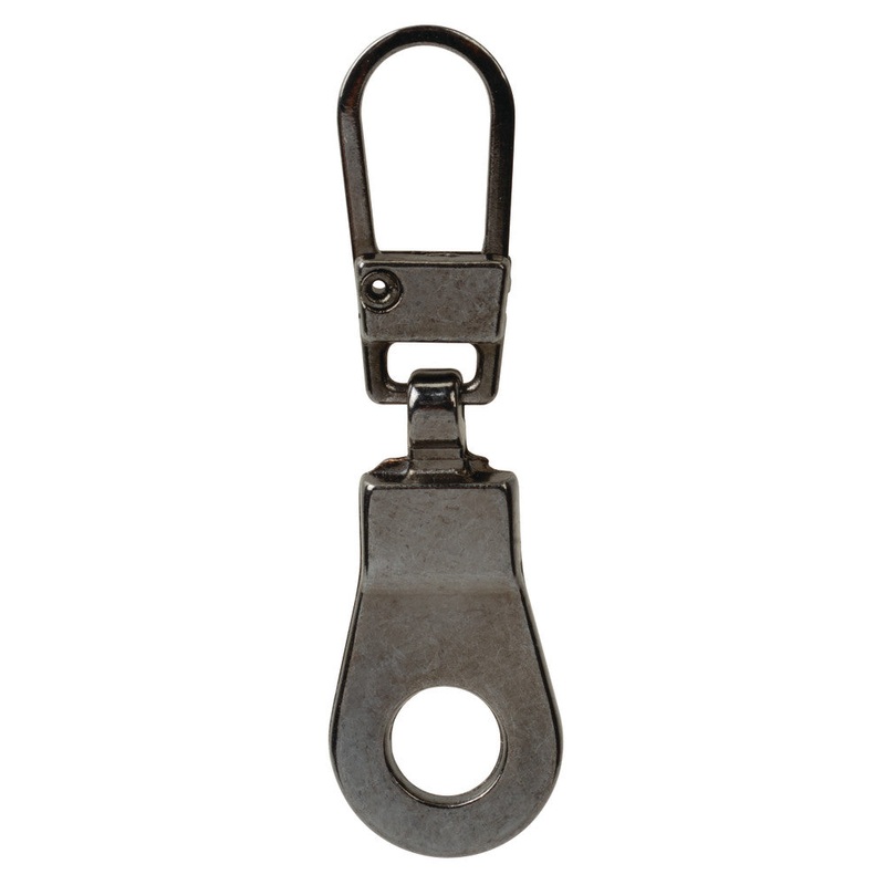 1 5/8 Shiny Gunmetal, Zipper Pull Replacement, Steel, #ZP-35-BNIC