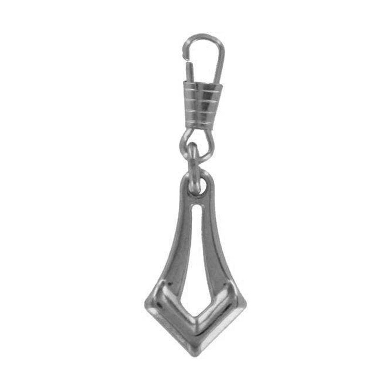 1 7/8 Shiny Nickel, Handbag Zipper Pull Tag, Steel-PK5, #ZP-22-NIC