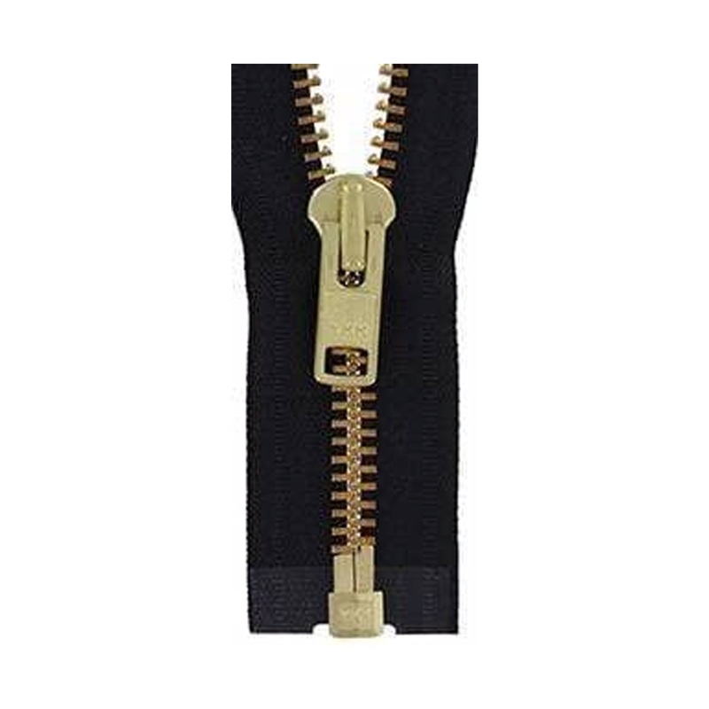 #10 Metal, Black, 30 YKK Separating Jacket Zipper with Brass Teeth, #9JK-30-BLK-B