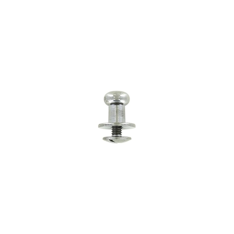 10mm, Gunmetal, Flat Top Collar Button Stud with Screw, Solid Brass – PK10, #P-1700-GUNM