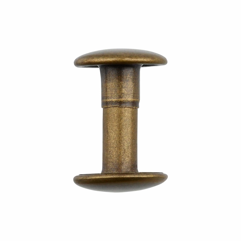 15mm Antique Brass, Double Cap Jiffy Rivets, Solid Brass -100ct, #515D-ANTB