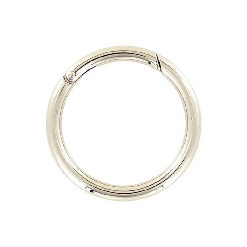 2 Nickel, Spring Gate Round Ring, Zinc Alloy, #P-2732-NIC