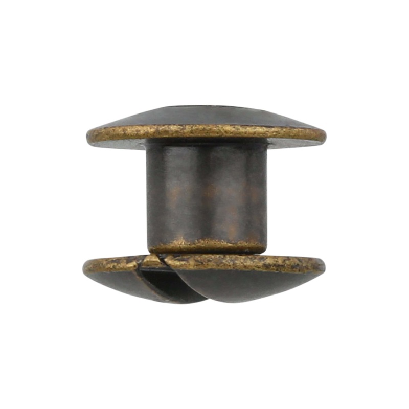 3/16 Antique Brass, Open Hole Chicago Screw, Solid Brass PK10, #L-156-3-16-ANTB