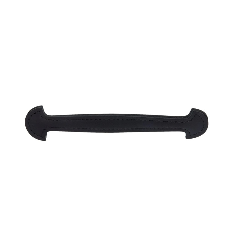 3/4 Black, Shovel Head Steamer Trunk Handle, Leather, #L-002-BLK