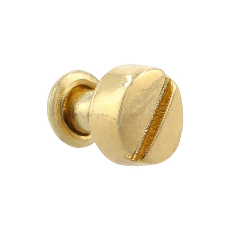 7mm Shiny Gold, Flat Screw Top Rivet Stud, Steel – PK5, #P-2850-GOLD