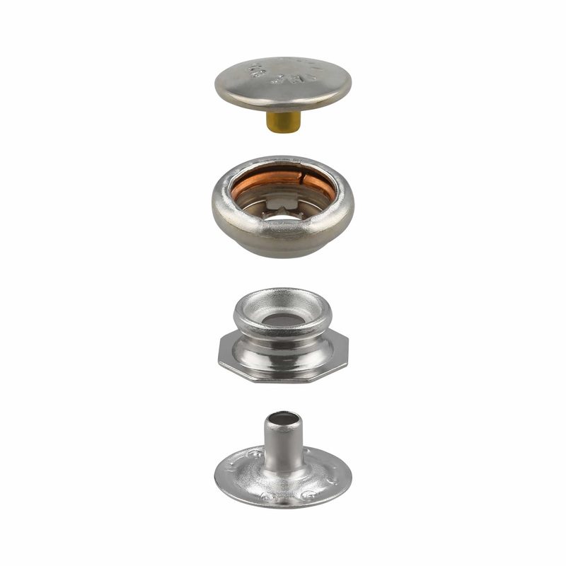 1/2 Nickel, Pull-The-DOT Snap Set (Pack of 10 Sets Complete), Solid Brass, #WF-050-SBN