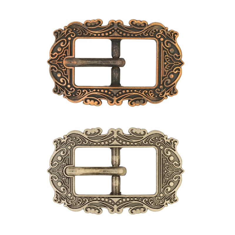 Western Floral Buckle|3/4″|Antique Copper|Antique Nickel