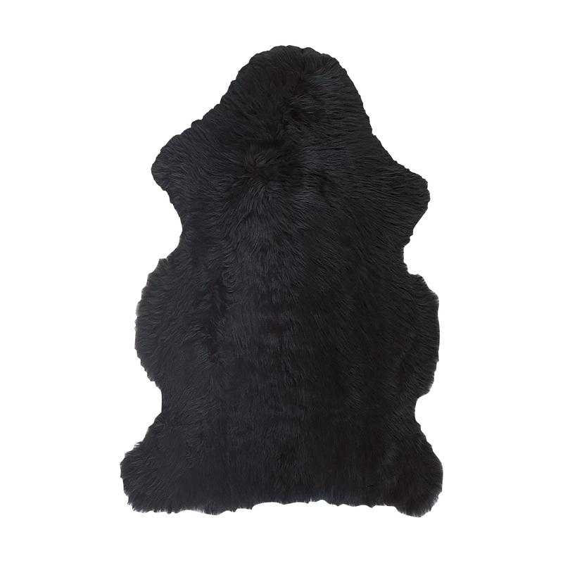 Chrome Tanned Sheepskin Rug|Black|Natural with Brown