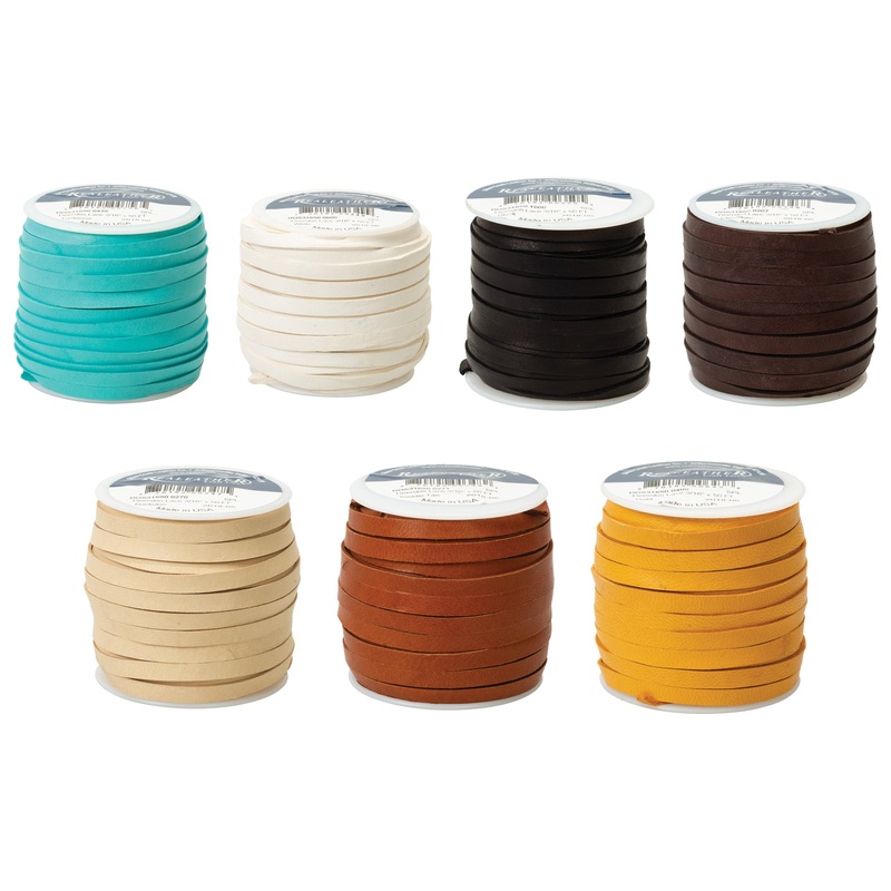 Deerskin Lace, 3/16 x 50’|Turquoise|White|Black|Chocolate|Buckskin|Saddle Tan|Gold|Red