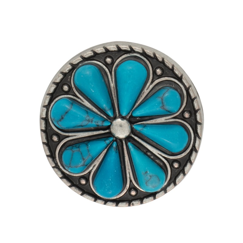 Turquoise Flower Concho|1″|1-1/4″