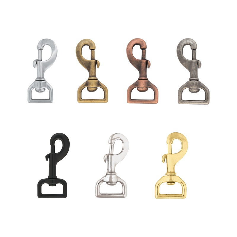 #017 Flat Swivel Snap|5/8″|3/4″|1″|Stainless Steel|Antique Brass|Antique Copper|Antique Nickel|Black|Chrome Brass|Solid Brass
