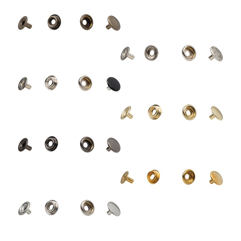 10-Pack of 4P Durable Snaps|Antique Brass|Antique Nickel|Black|Brass Plated|Gunmetal|Nickel Plated|Solid Brass