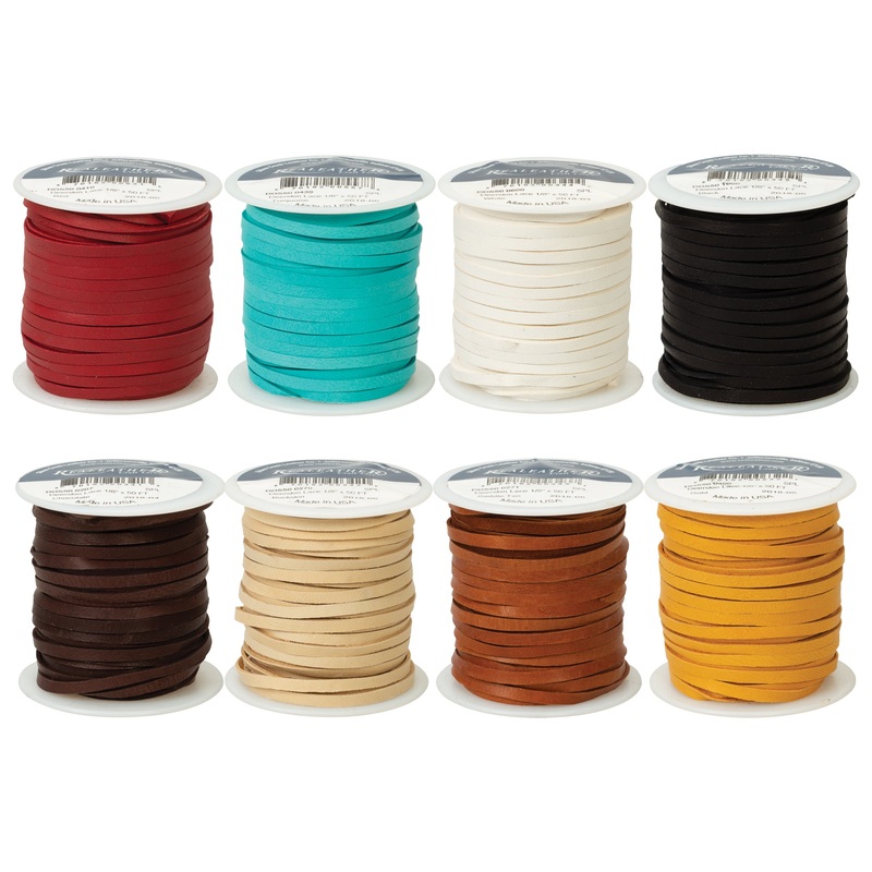 Deerskin Lace, 1/8 x 50’|Red|Turquoise|White|Black|Chocolate|Buckskin|Saddle Tan|Gold