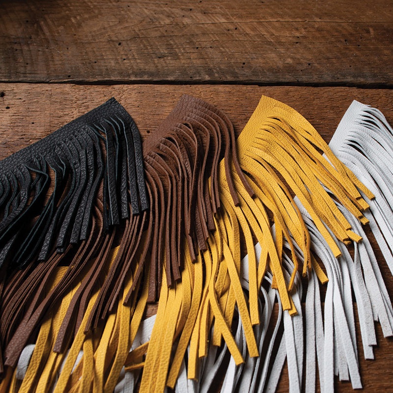 Deertan Cowhide Fringe|White|Saddle Tan|Cognac|Black|6″