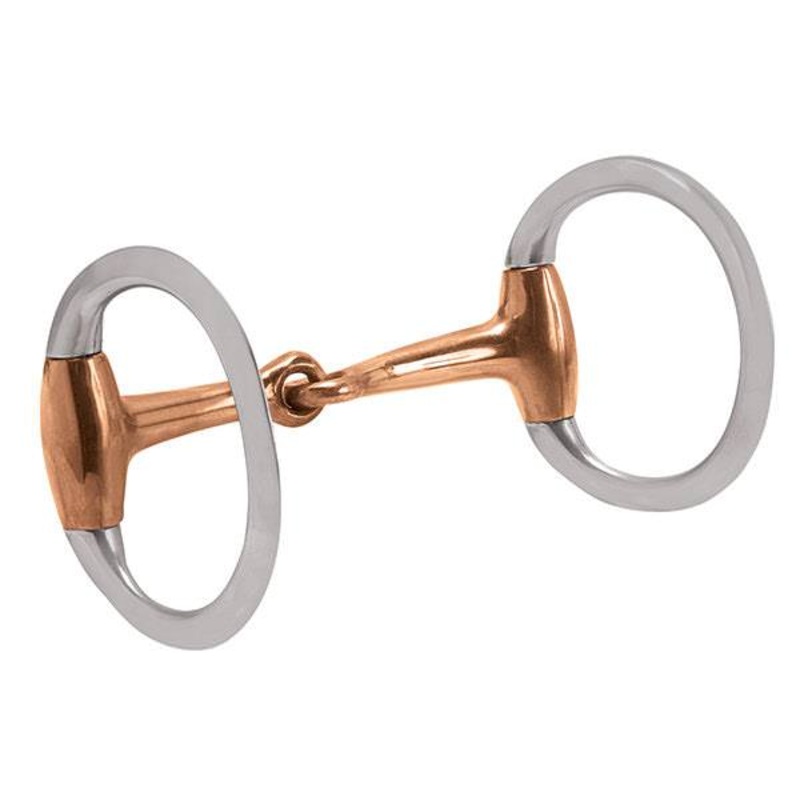 Eggbutt Snaffle Bit, 4-1/2 Copper Plated Mouth