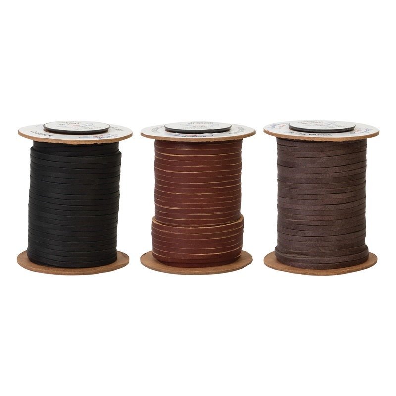 Spooled Lace, 1/8 x 25 yards|Black|Chestnut|Chocolate