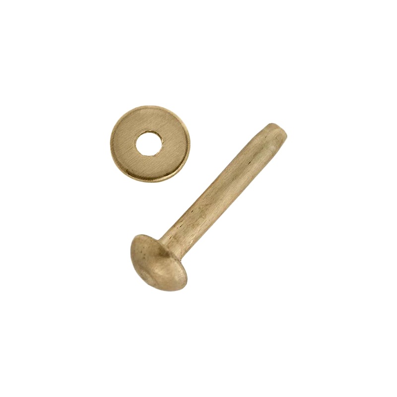 1334 #9 Solid Brass Round Head Rivets with Burrs, 1