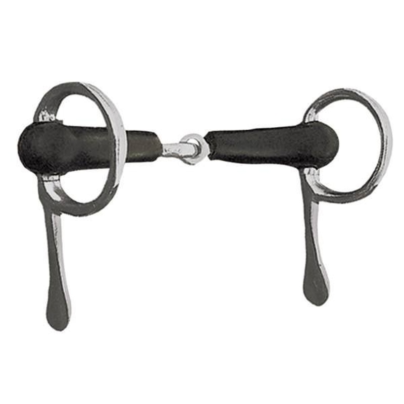 Driving Bit, 5 Rubber Snaffle Mouth, Stainless Steel