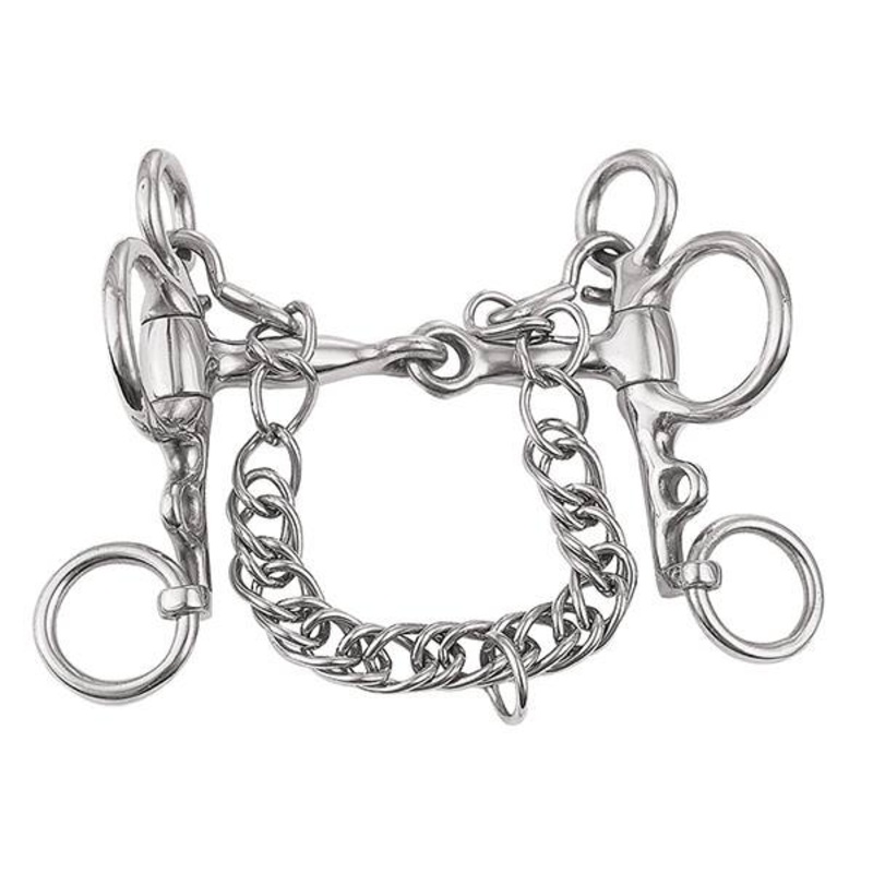 Miniature Pelham Bit, 3-1/2 Snaffle Mouth
