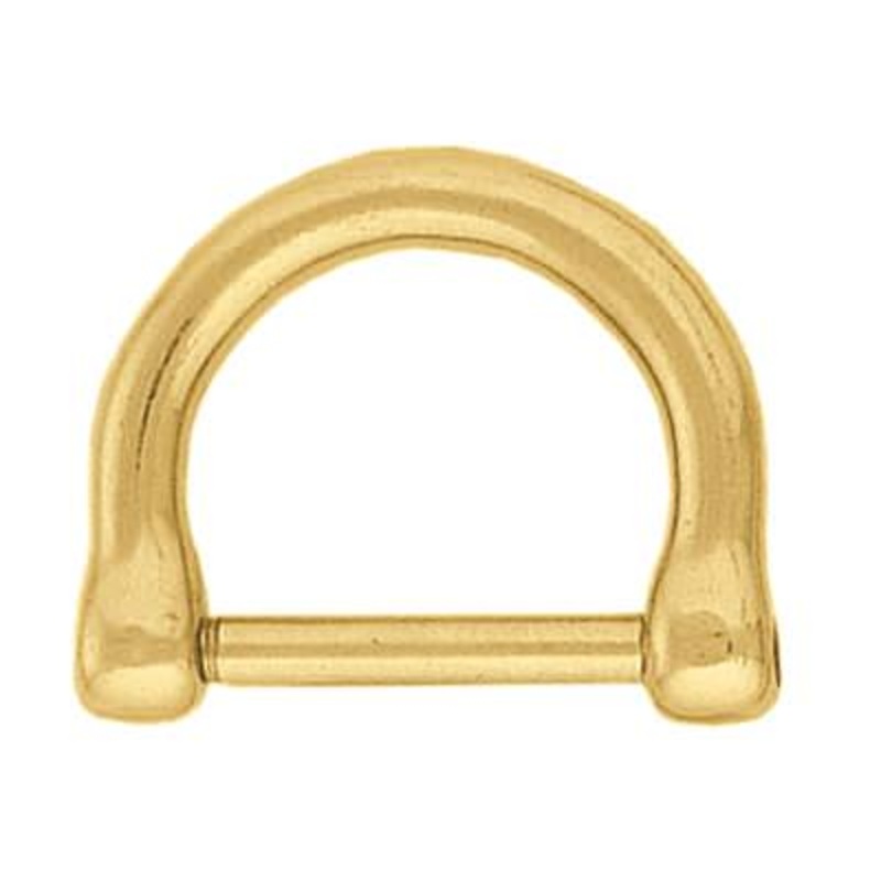 #3255 Mini Screw D-Ring, Solid Brass, 3/4