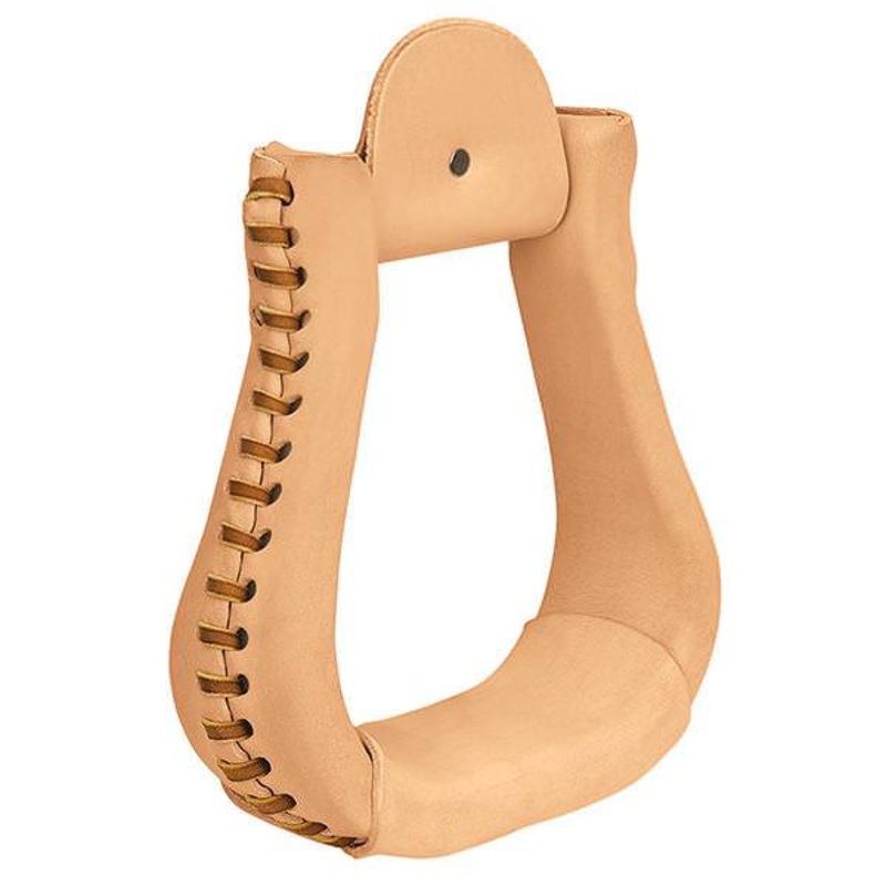 Natural Leather Covered Stirrups, Bell, 3 Neck