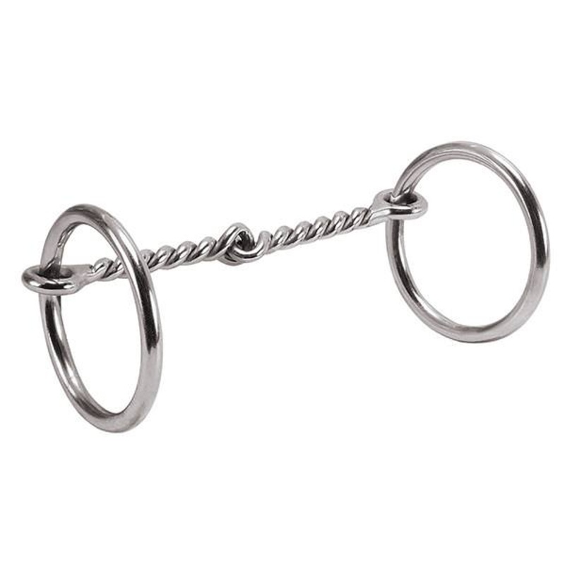 Pony Ring Snaffle Bit, 4-1/2 Single Twisted Wire Mouth