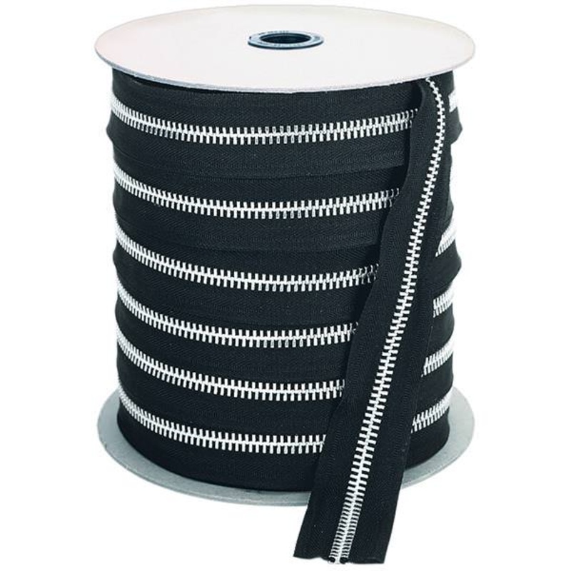 YKK Bulk Zipper #10, Aluminum, Black