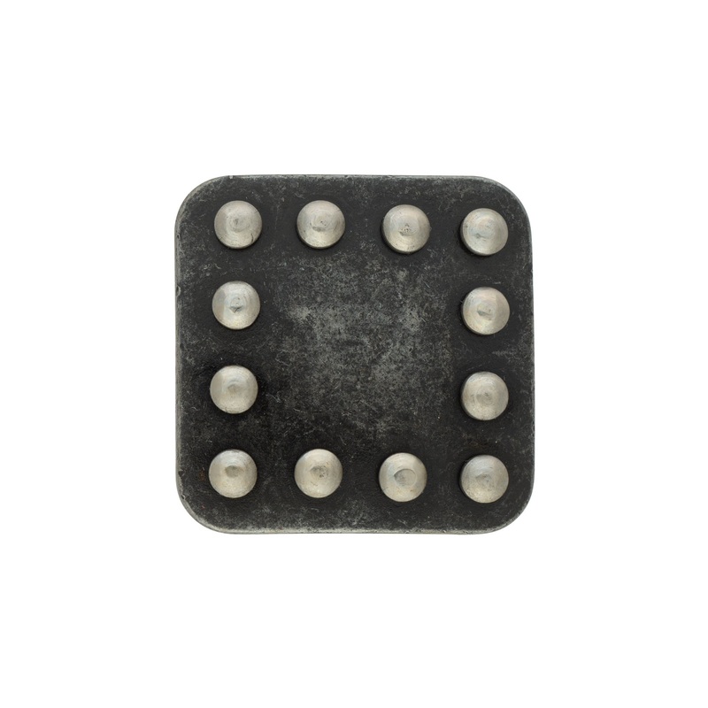 #1883 Square Concho Buffed Black Steel, 1-1/4