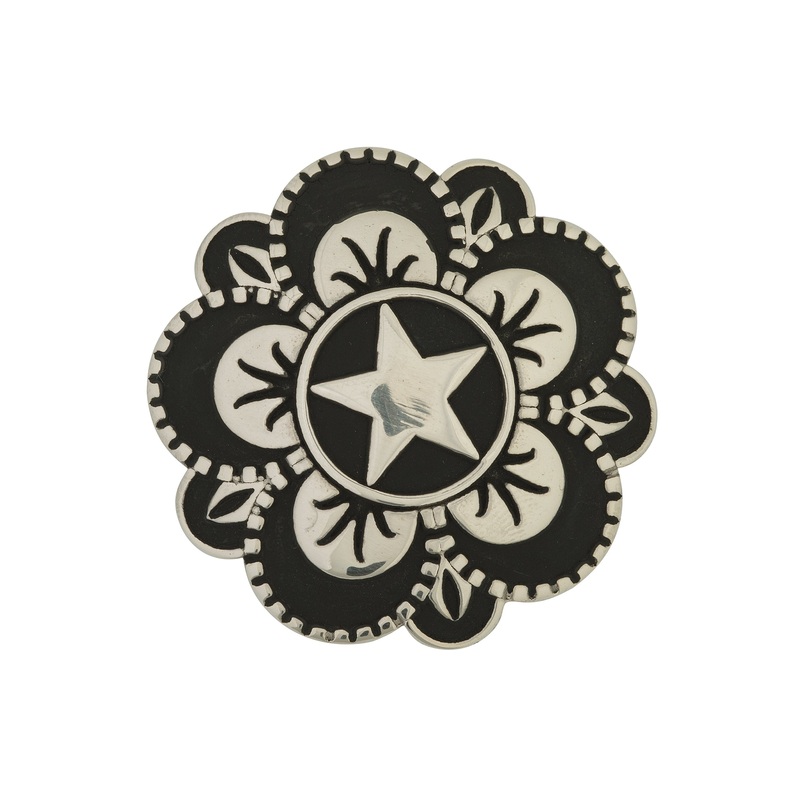 Jeremiah Watt Floral Star Concho, 1-1/2 with screw