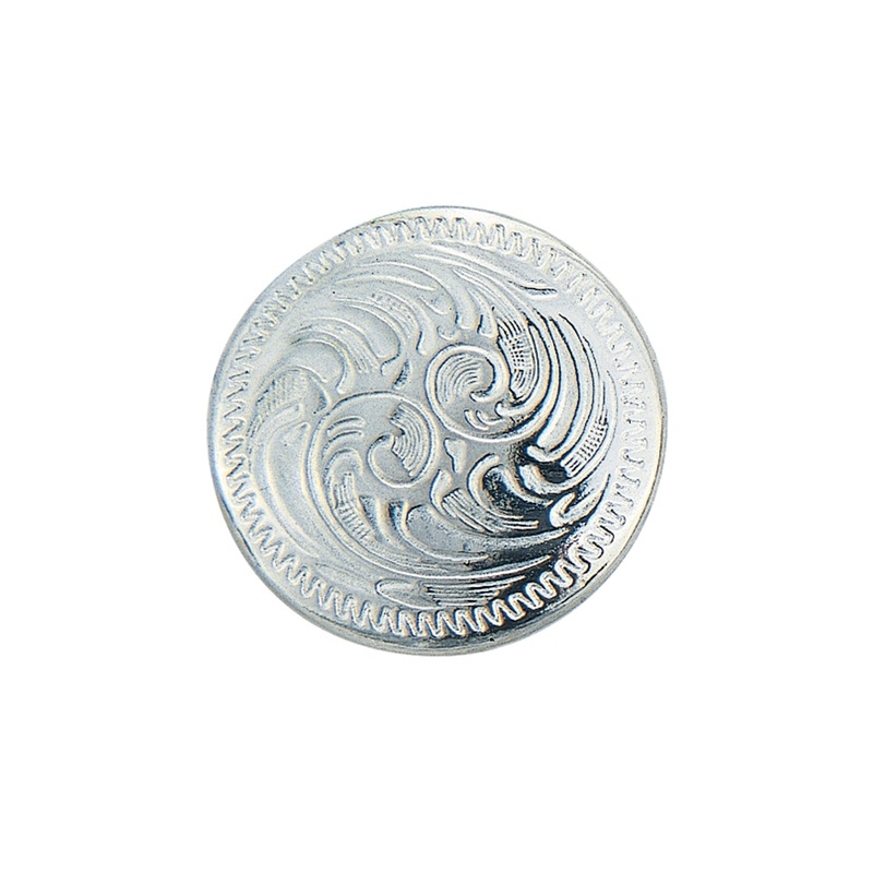 Concho with Chicago Screws, Nickel Plated/Zinc Die Cast, 1-1/8