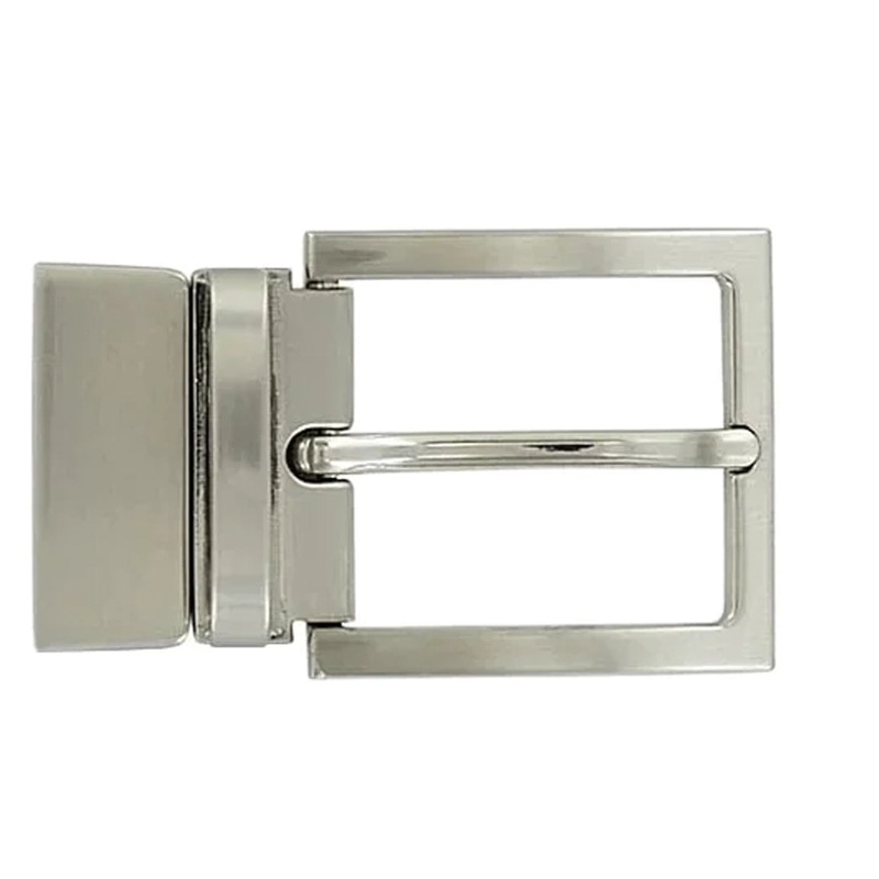 1 1/4 Brushed Nickel, Clip On Heel Bar Twist Reverse Buckle, Zinc Alloy, #C-2069